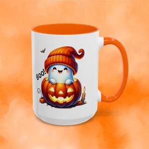 Halloween ghost Coffee Mug, Pumpkin mug, Spooky Mug, Fall Decor Gift, Pumpkin decor, Fall gifts, Fall vibes, Gift for Her, Fall mug