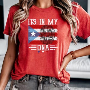 Puerto Rican Heritage Tee, DNA TShirt, Cultural Pride Shirt, DNA Connection Top, Puerto Rico Flag Apparel, Mi tierra shirt, Isla del encanto