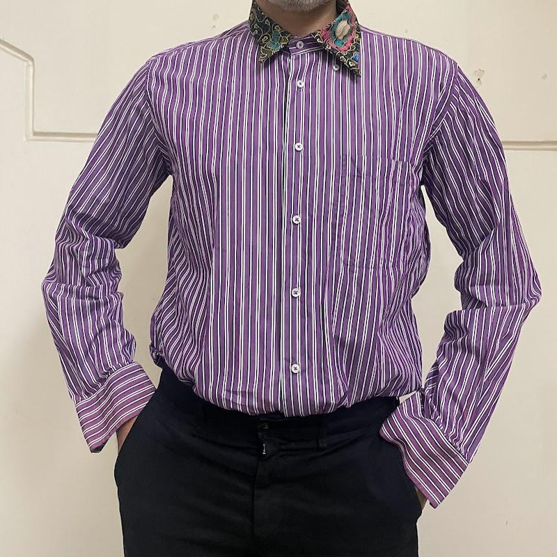 Asymmetric Collar Dress Shirt