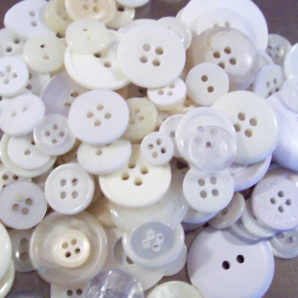 A Scoop from the White Button Jar -- 2 oz of Bulk Buttons