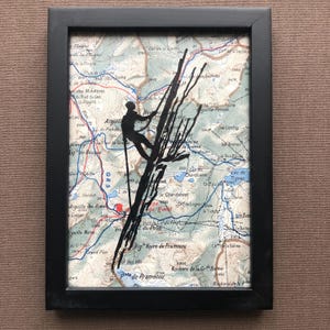 Passion Alpinisme, linogravure - Fond de carte surprise ! (Alpes)