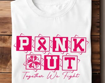 Pink Out Cheer SVG PNG: Cancer Awareness Design (digitale download)