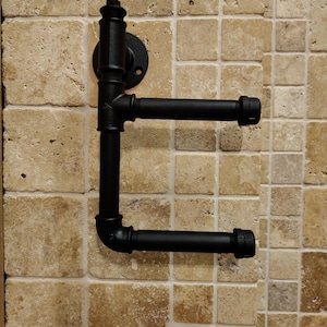 Steampunk Pipe Toilet Paper Holder, Industrial Bathroom Decor, Gas Pipe Toilet Paper Holder, Toilettenpapierhalter, two roller holder