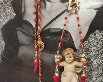 Italian Cherub Dangle Earrings: Hand-Sculpted Good Luck Charms