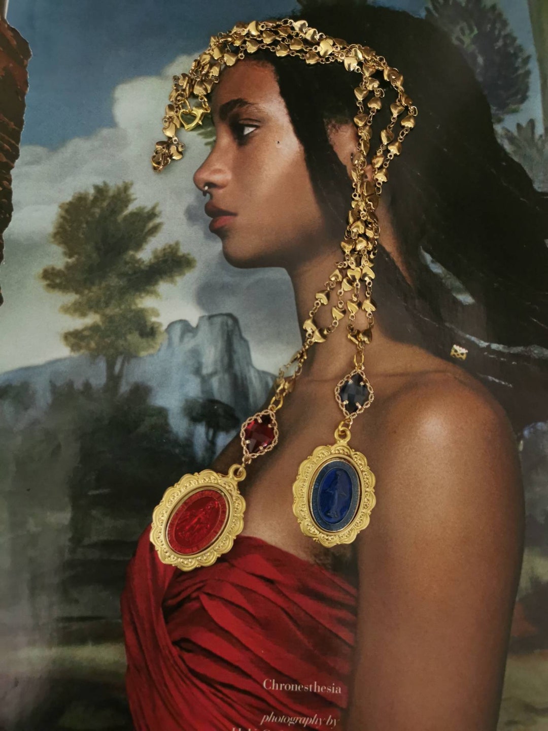 EUEAVAN Collana Islamica Allah Allah Ciondolo Parola Islamica Simbolo Medio Oriente Mezzaluna Allah Religione Musulmana Gioielli Regalo Donna Ragazza (Oro - Foto 4