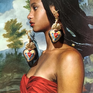 Gipsy sacred Heart earrings,sacred hearts