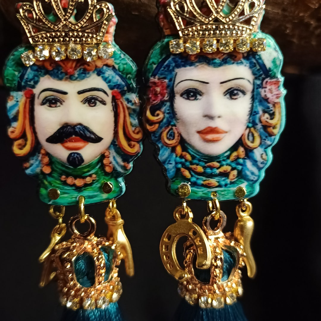 ZUMUii Orecchini Pendenti Donna Bohemien A Goccia Con Perle E Foglia - Lega Ecologica E Resina, Tono Oro, Colore Nero