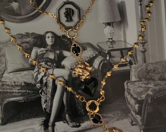 Caltagirone Ceramic Sacred Heart Necklace: Italian Baroque Jewelry