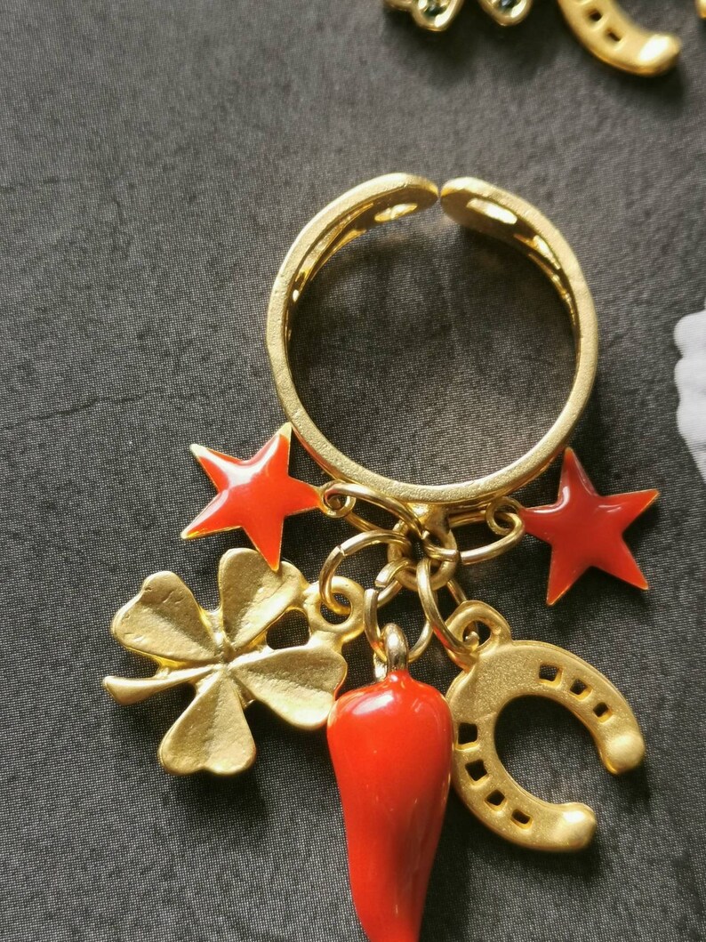 good luck ring italian rings gipsy bohemian baroque Charms ring