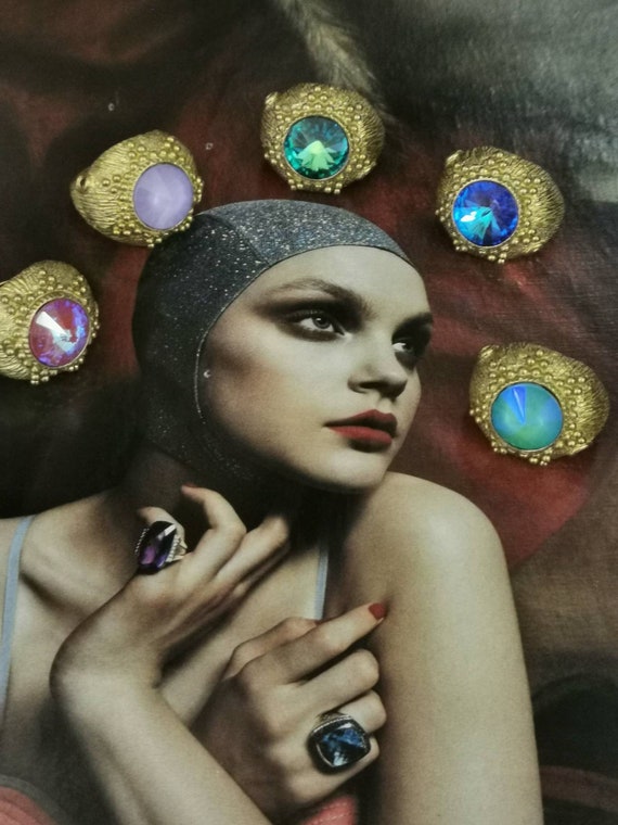 SHERAZADE bague d ete baroque italien bague en cristal bague gitane boheme swarovski Etsy France