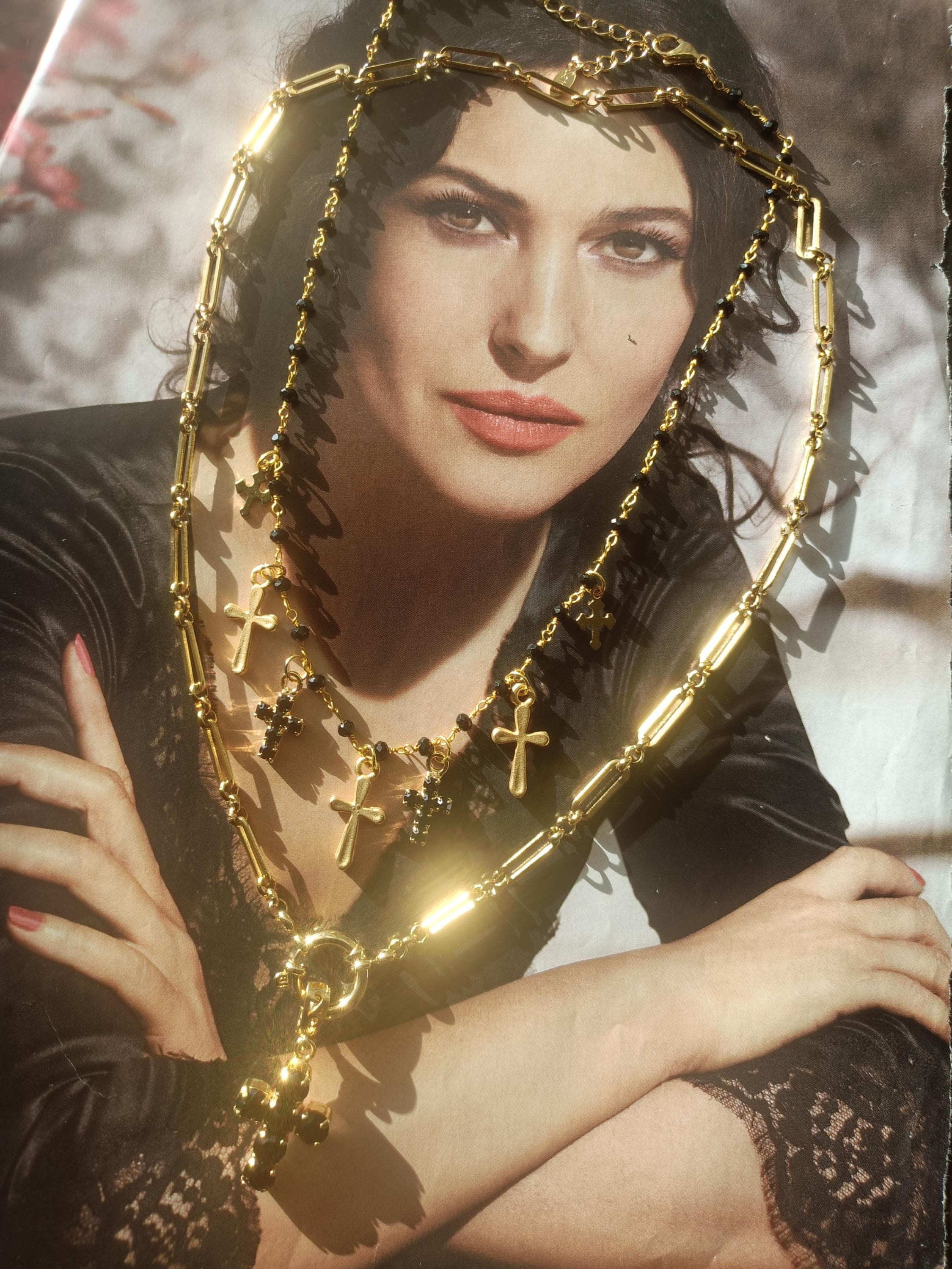 Mini Girotondo, Collana Croce, Collana Croce Charms Barocchi