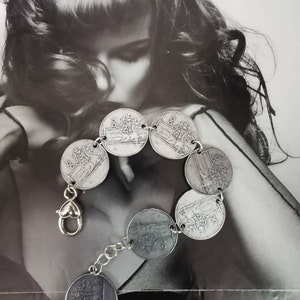 Mamma mia dammi cento lire che in America voglio andar, bracciale souvenir, bracciale  con monete, bracciale lira,