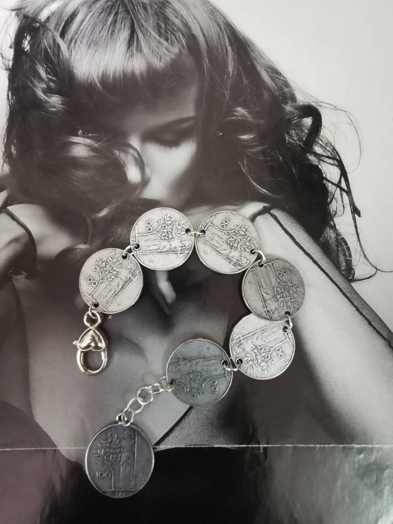 Mamma mia dammi cento lire che in America voglio andar coin bracelet lira bracelet, souvenir bracelet