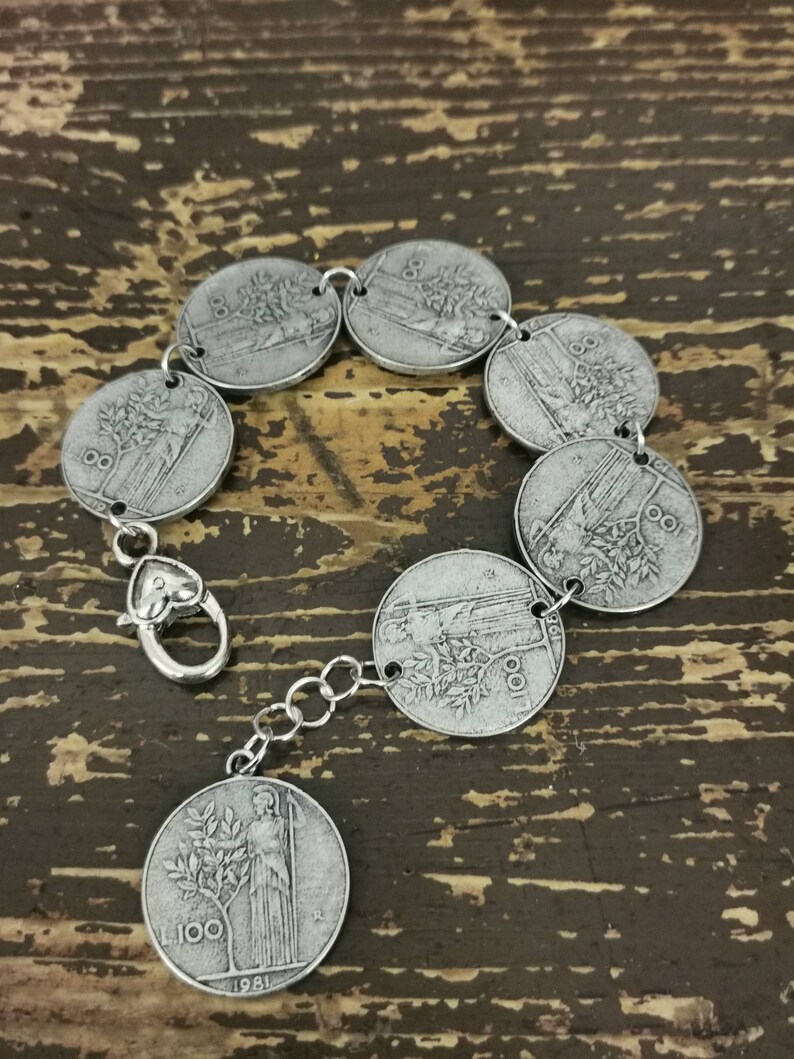 Mamma mia dammi cento lire che in America voglio andar coin bracelet lira bracelet, souvenir bracelet