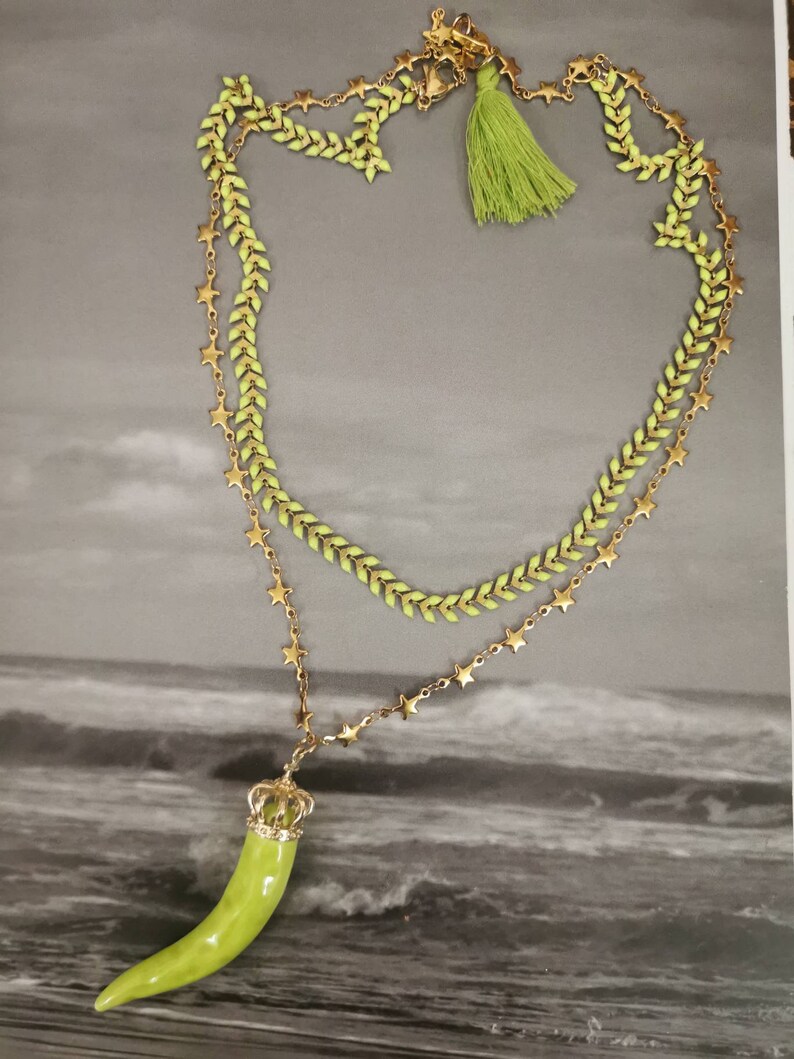 Ischia Italian Good Luck Necklace Folk Necklace Ceramic Etsy