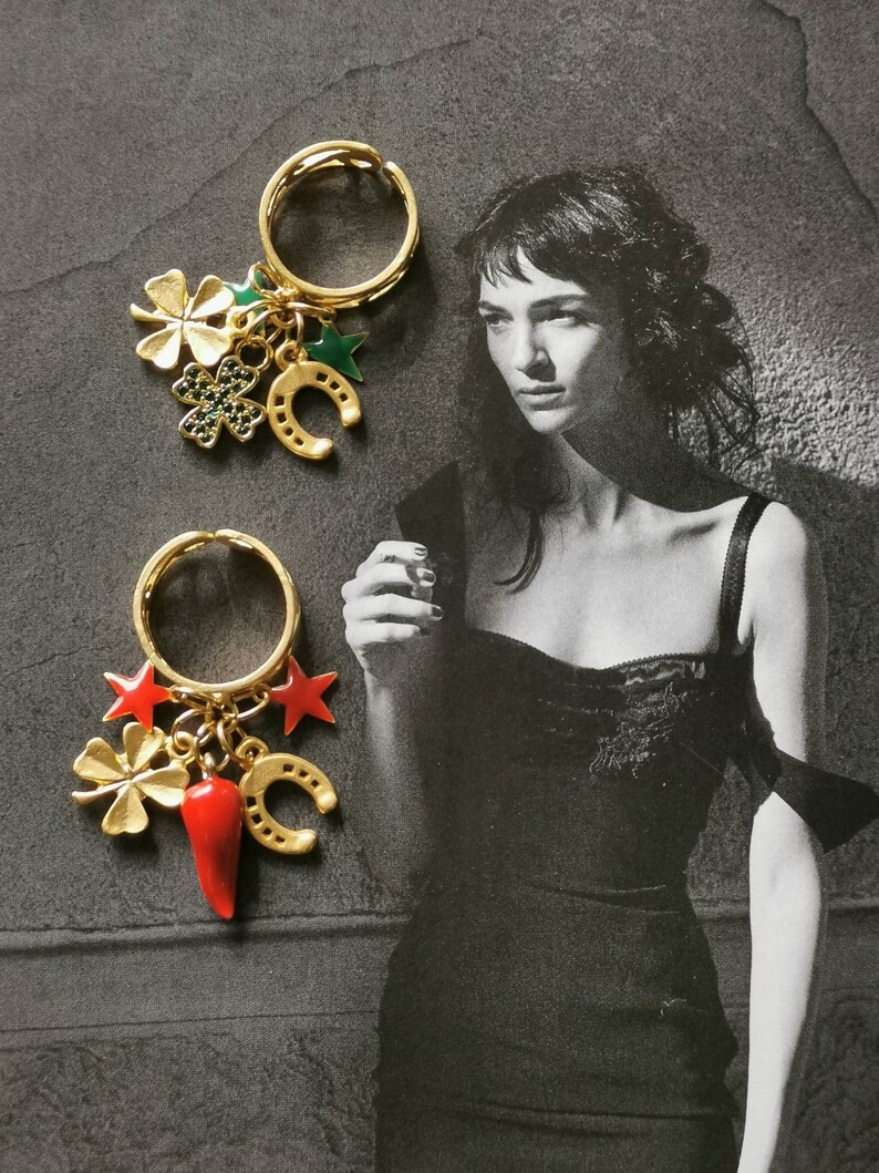 good luck ring italian rings gipsy bohemian baroque Charms ring
