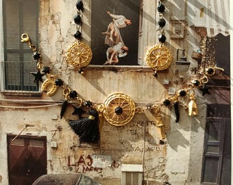 FORTUNELLA, barocco, boho, vittoriano, gipsy, folk italiano, orecchini pendenti,bracelet