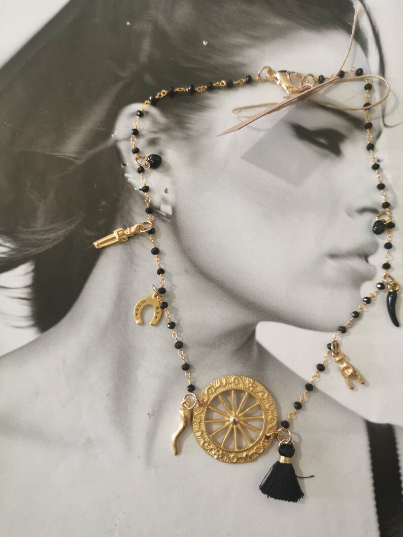 FOLKLORE Sicilianowheel Necklace Italian Good Luck Necklace Etsy