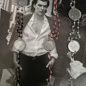 Rosario,Moneta rosario, catena rosario, collana glamour, collana riproduzione lire, collana 100 lire
