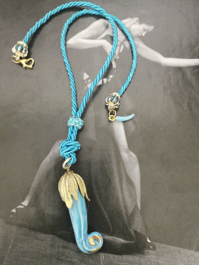italian horn Goodluck Italian necklace ceramica di Caltagirone ISCHIA baroque Caltagirone ceramic horn necklace cornicello