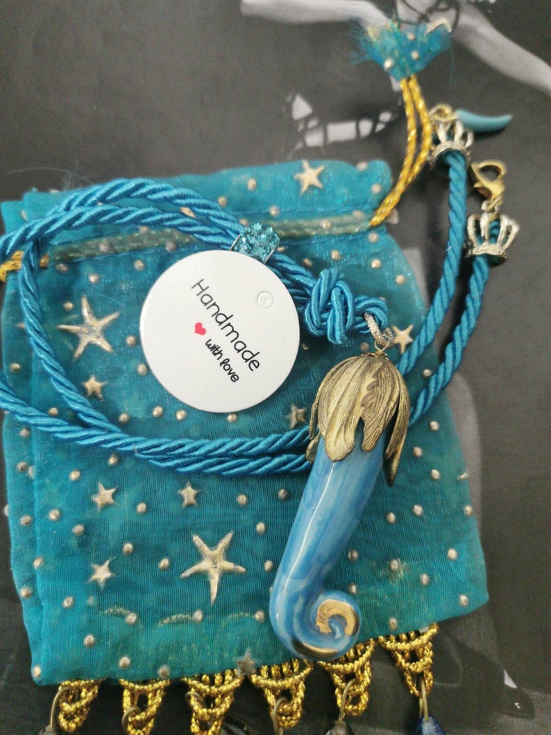 italian horn Goodluck Italian necklace ceramica di Caltagirone ISCHIA baroque Caltagirone ceramic horn necklace cornicello