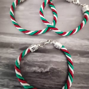 ITALIANI, bracciale Italia uomo o donna, amicizia italiana, bracciale uomo, cordino in seta