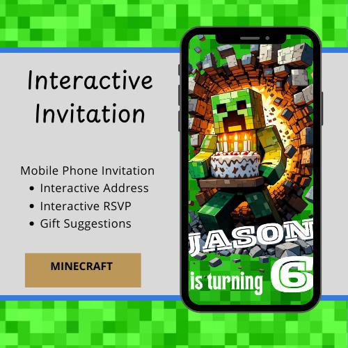 Minecraft Interactive Digital Invitation