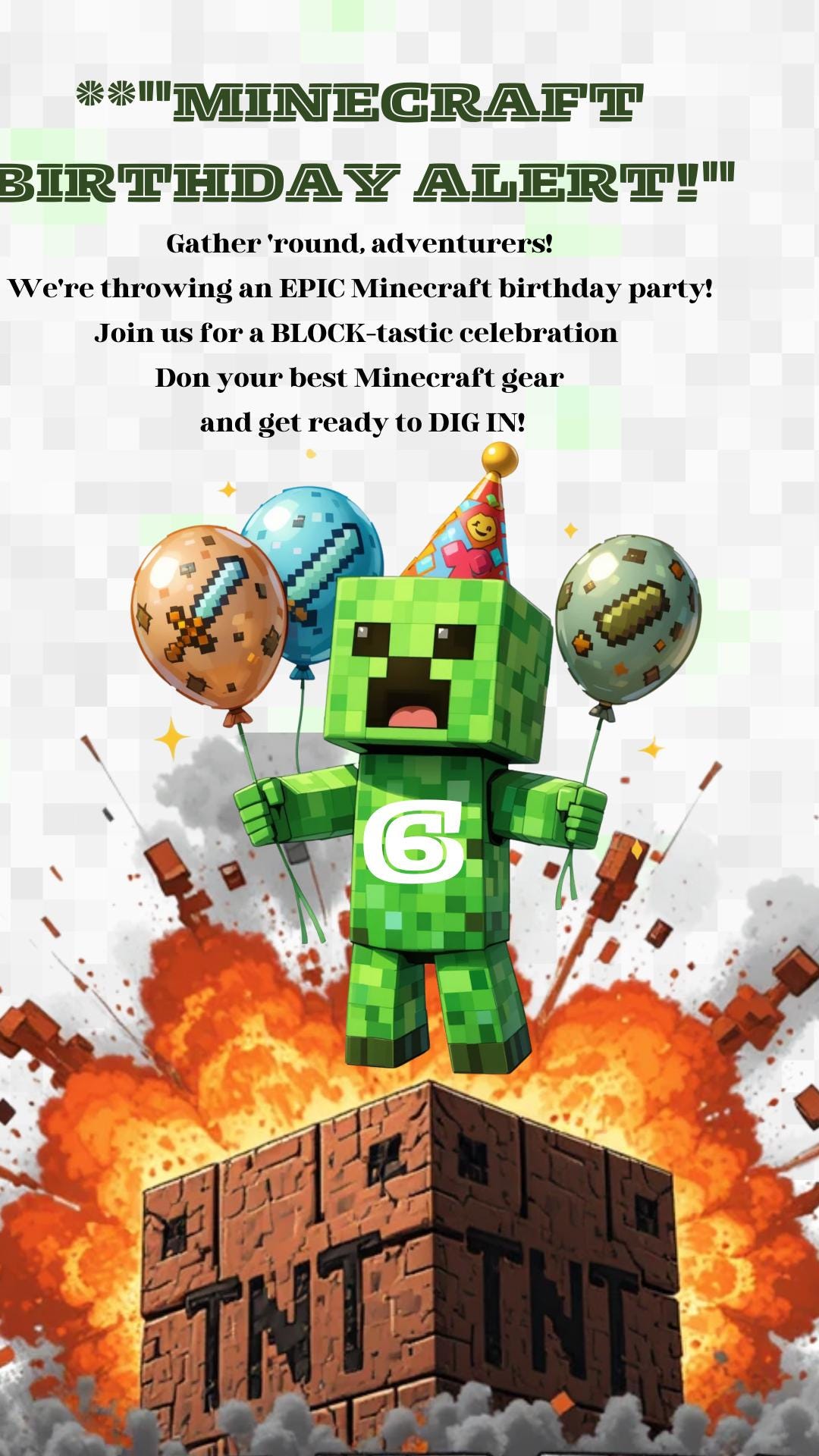 Minecraft Interactive Digital Invitation