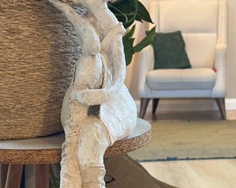 Handmade Female Figurine Sculpture, Papier Mâché Art Figure, Lightweight Sculptural Home Decor