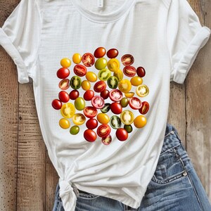 Camiseta estampada com tomate, camiseta de verão com estampa de tomate, roupas Roma Itália, camiseta fashion estética, la dolce vita,