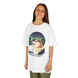 Maglietta per bambini con un adorabile cane: un regalo ideale per i giovani amanti degli animali. Kids Heavy Cotton Tee,Wildlife Art Apparel