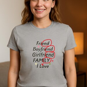 Unisex LOVE T-Shirt zum Feiern von Freundschaft, Zuneigung und Familie, originelles Geschenk, Geschenk für Geburtstage, Partys und besondere Momente, Meme-Shirt