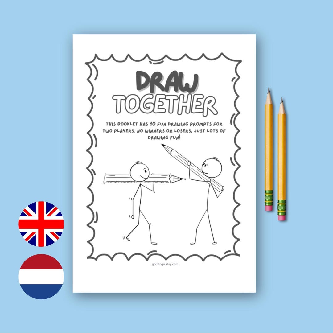 Draw Together Example Printable Duo Drawing Prompts | Draw Together | Available in English ...