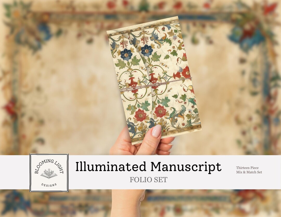 Illuminated Manuscript Junk Journal Folio Set - Etsy