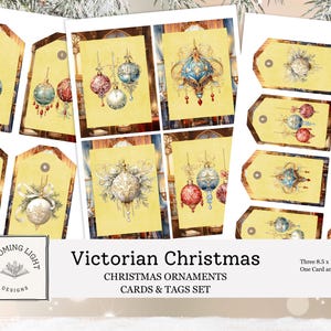 Victorian Christmas Vintage Christmas Ornaments Cards & Tags Set