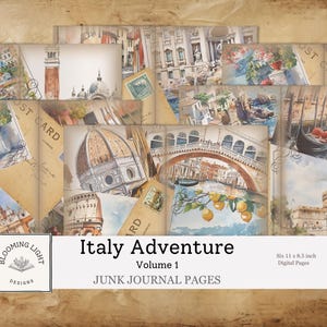 Italy Adventure Junk Journal Paper Set Volume 1
