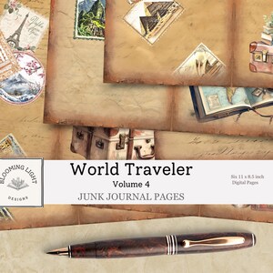 Ensemble de papiers pour carnet de voyage World Traveller, volume 4