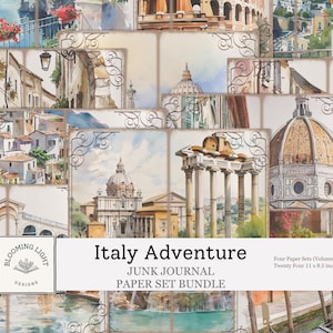 Italy Adventure Junk Journal Paper Set Bundle