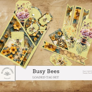Busy Bees Junk Journal Loaded Tag Set