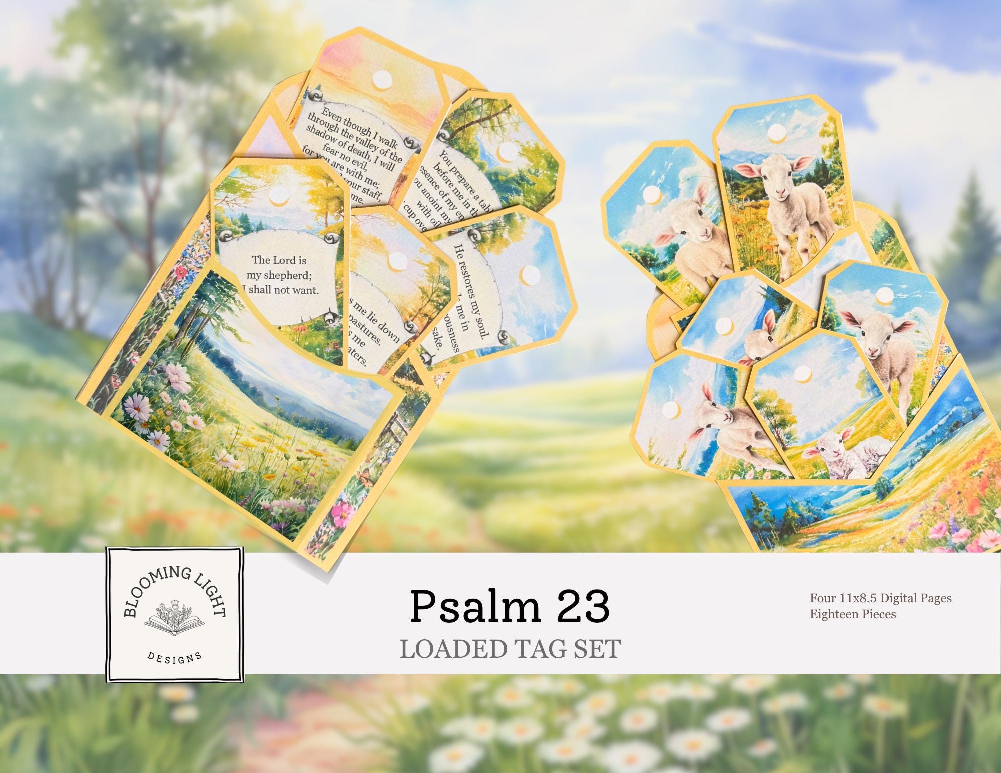 Psalm 23 Bible Verse Loaded Tag Set - Etsy