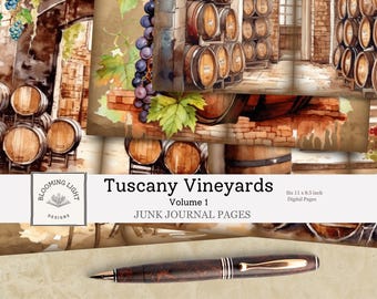 Tuscany Vineyards Junk Journal Paper Set Volume 1