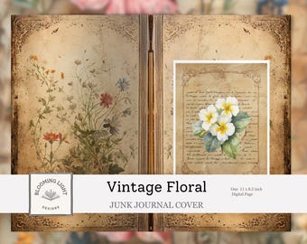 Vintage Floral Junk Journal Cover