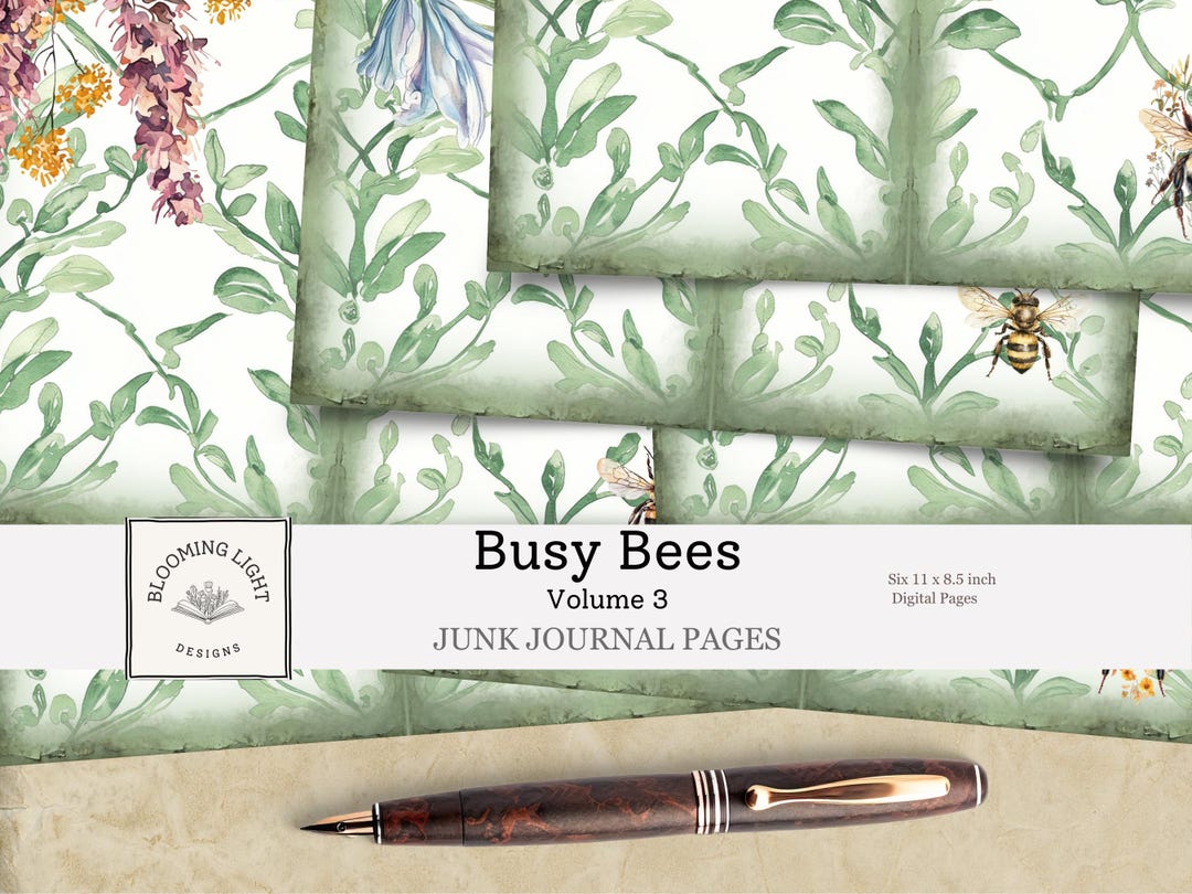 Busy Bees Junk Journal Paper Set Volume 3 - Etsy
