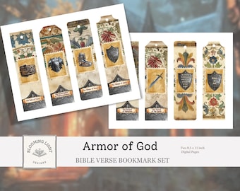Armor of God Bible Verse Bookmark Set