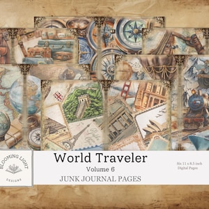 Ensemble de papiers pour carnet de voyage World Traveller, volume 6