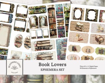 Ephemera-set van Book Lovers Junk Journal
