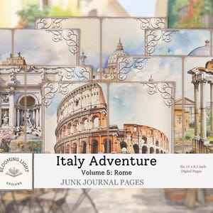 Italy Adventure Junk Journal Paper Set Volume 5: Rome