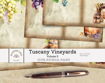 Tuscany Vineyards Junk Journal Paper Set Volume 3