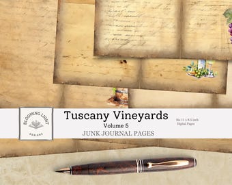 Tuscany Vineyards Junk Journal Paper Set Volume 5