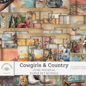 Lot de carnets en papier Cowgirls & Country Junk
